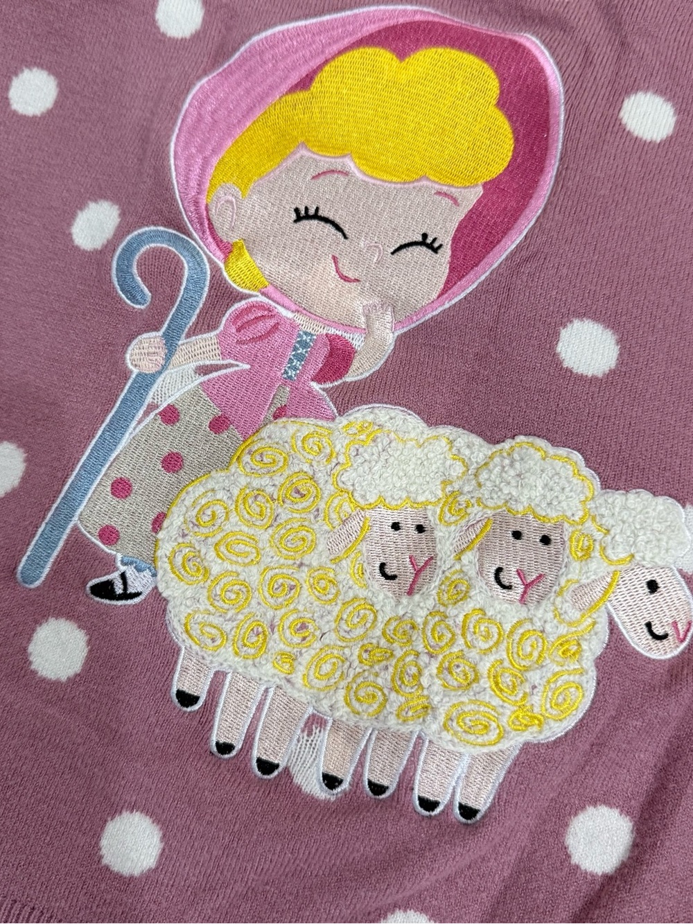Her Universe Pink Polka Dot Sleeveless Sweater Vest with Little Bo peep - Picture 2 of 4